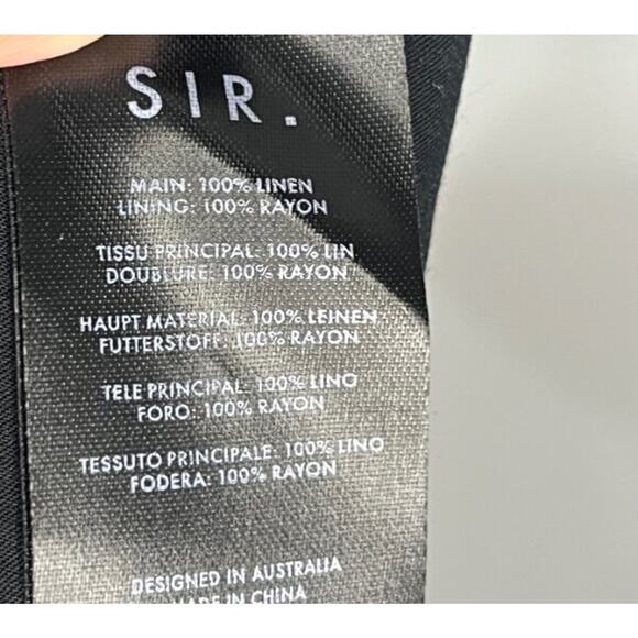 SIR THE LABEL Sz 1 4 S Black 100% Linen Tie Back Midi Dress - Picture 3 of 8